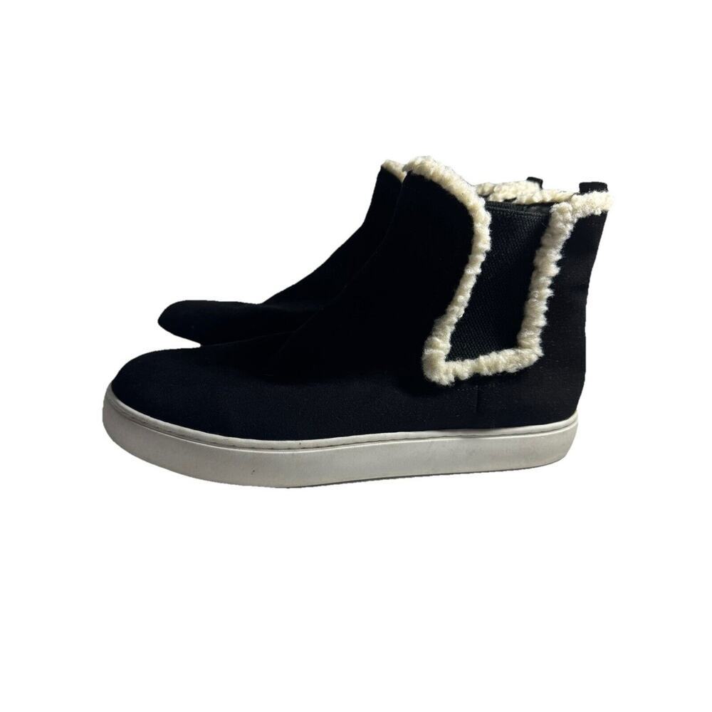 Lucky Brand Chelsea Bootsβ Womens 11M Black Kichai Casual Comfort Faux Fur Suede
